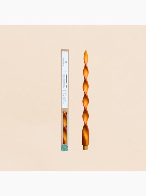 Bougie spirale bicolore orange, rouge 40cm - Kiabi