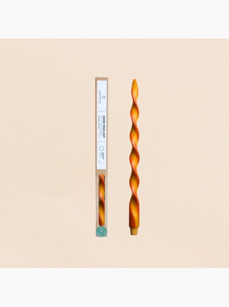 Bougie spirale bicolore orange, rouge 40cm Orange - Kiabi