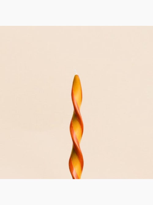 Bougie spirale bicolore orange, rouge 40cm - Kiabi