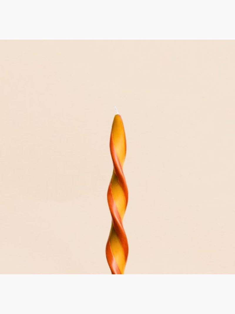 Bougie spirale bicolore orange, rouge 40cm Orange - Kiabi