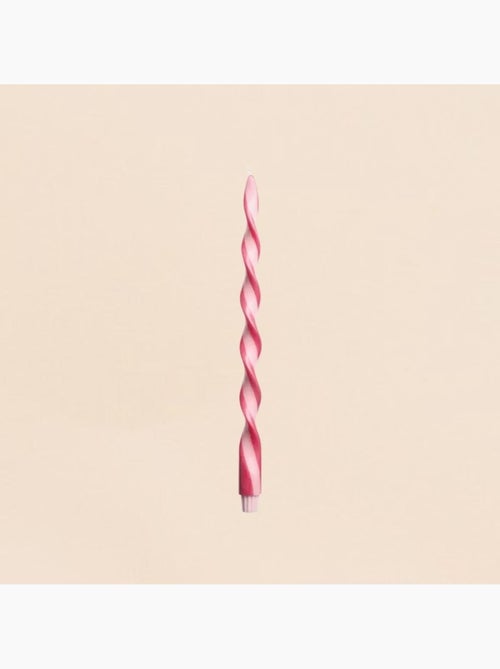 Bougie spirale bicolore rose, framboise 40cm - Kiabi