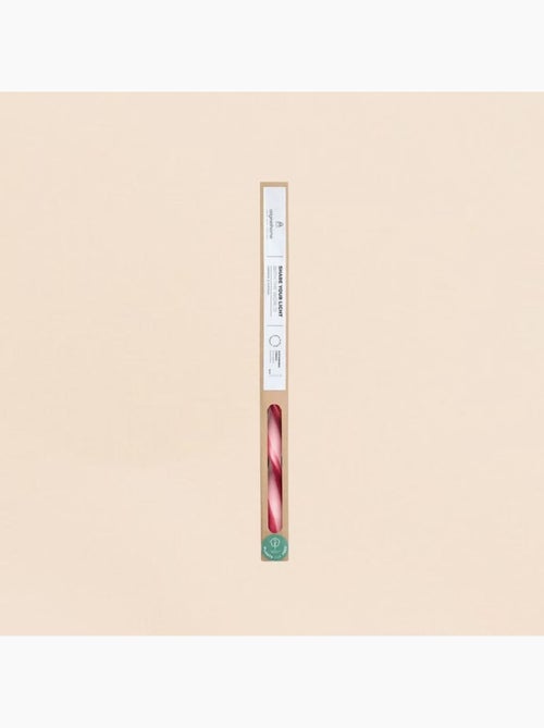 Bougie spirale bicolore rose, framboise 40cm - Kiabi