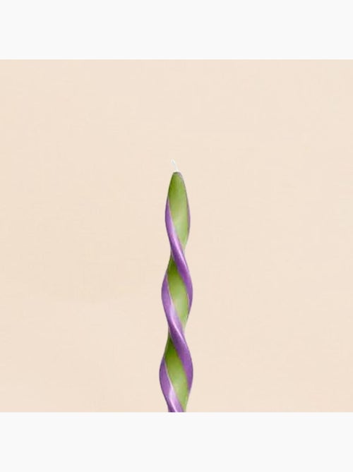 Bougie spirale bicolore vert, parme 40cm - Kiabi