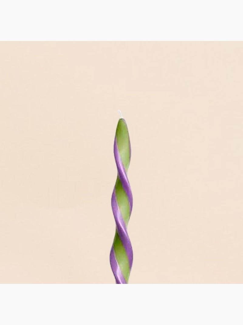 Bougie spirale bicolore vert, parme 40cm Vert - Kiabi