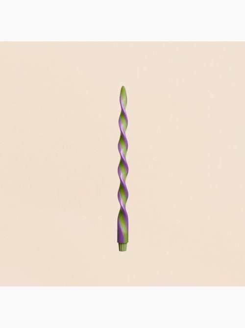 Bougie spirale bicolore vert, parme 40cm - Kiabi