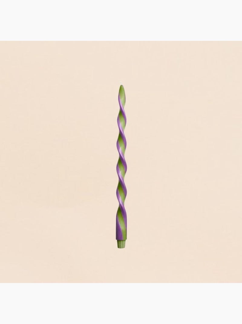 Bougie spirale bicolore vert, parme 40cm Vert - Kiabi