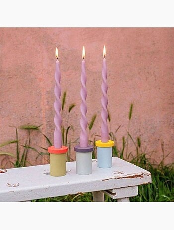Bougie spirale parme 40cm