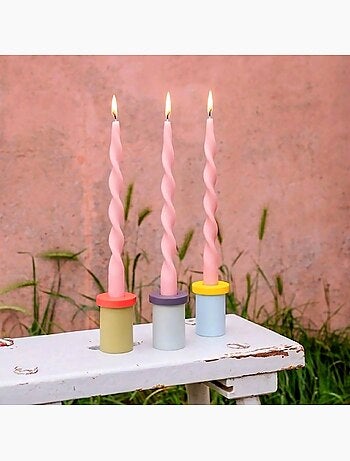 Bougie spirale rose 40cm