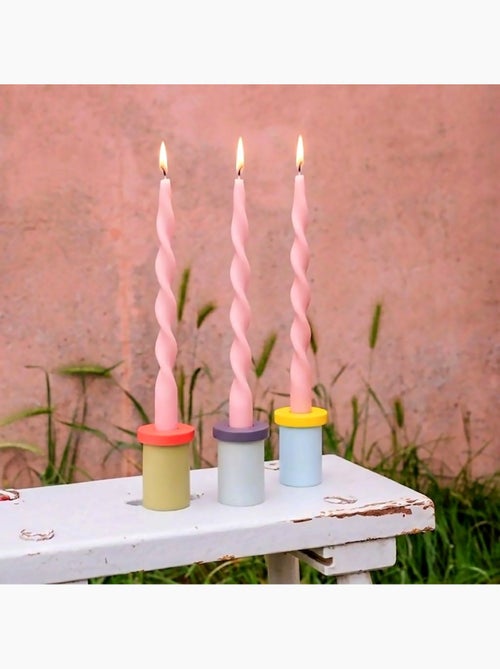 Bougie spirale rose 40cm - Kiabi