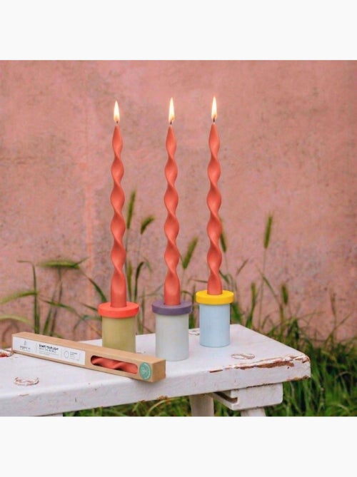 Bougie spirale rouge 40cm - Kiabi