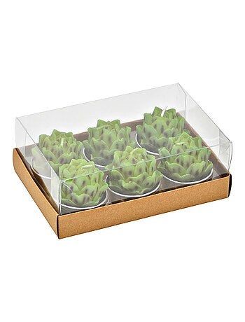 Bougies chauffe-plat Artichaut en cire Set de 6