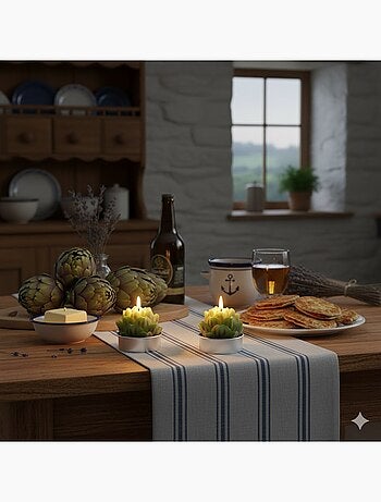 Bougies chauffe-plat Artichaut en cire Set de 6