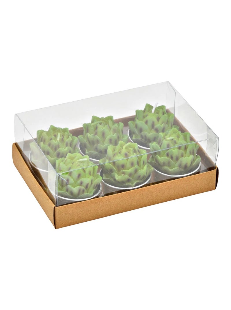 Bougies chauffe-plat Artichaut en cire Set de 6 Vert - Kiabi