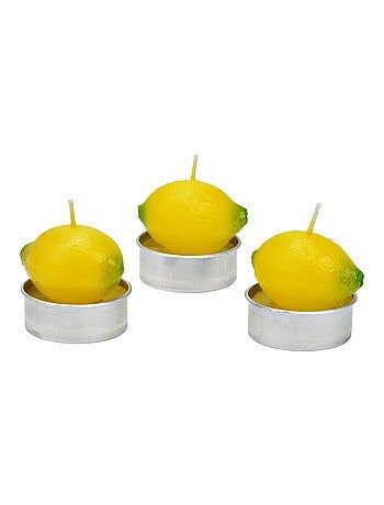 Bougies chauffe-plat Citron en cire Set de 6