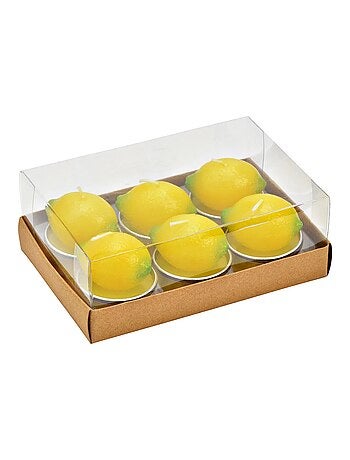 Bougies chauffe-plat Citron en cire Set de 6