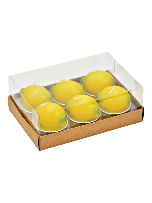 Bougies chauffe-plat Citron en cire Set de 6 - Kiabi