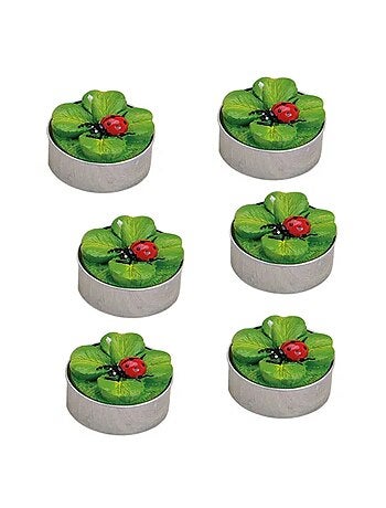 Bougies chauffe-plat Coccinelle en cire Set de 6