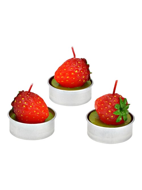 Bougies chauffe-plat fraise en cire Set de 6 - Kiabi