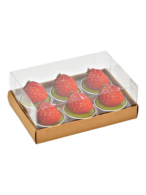 Bougies chauffe-plat fraise en cire Set de 6 - Kiabi