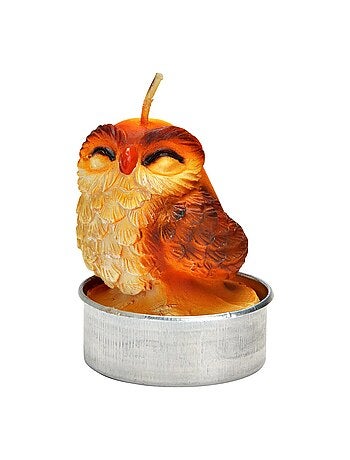 Bougies chauffe-plat Hibou en cire Set de 6