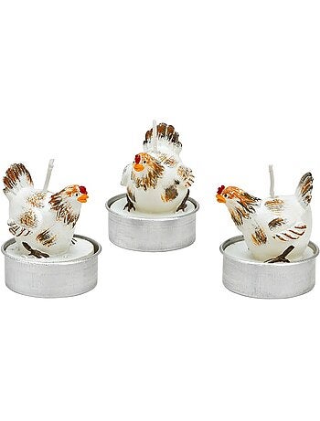 Bougies chauffe-plat Poulet en cire Set de 6