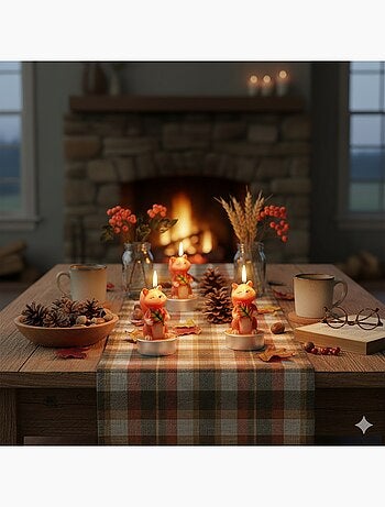 Bougies chauffe-plat Renard en cire Set de 6