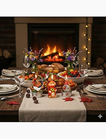 Bougies chauffe-plat Renard en cire Set de 6