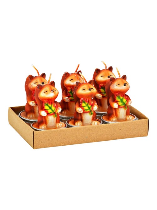 Bougies chauffe-plat Renard en cire Set de 6 - Kiabi