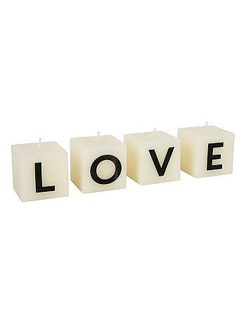 Bougies lettres LOVE X4 - Kiabi