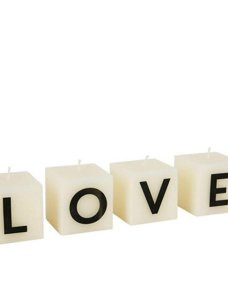 Bougies lettres LOVE X4 Blanc - Kiabi