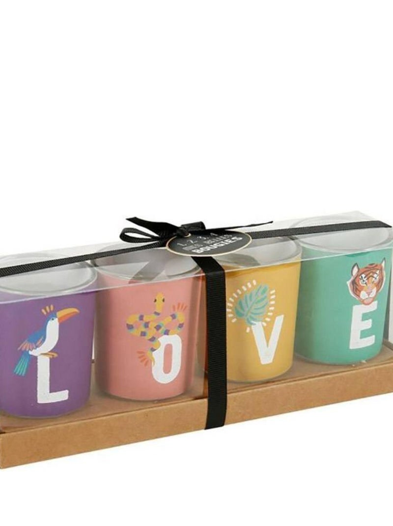 Bougies pot verre Jungle X4 Violet - Kiabi
