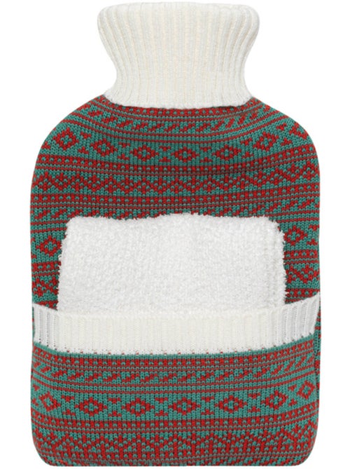 Bouillotte à eau avec écharpe et housse tricot - Kiabi