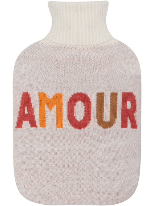 Bouillotte à eau avec housse tricot Amour - Kiabi