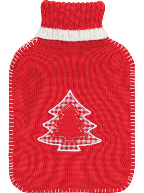 Bouillotte à eau avec housse tricot motif sapin - Kiabi