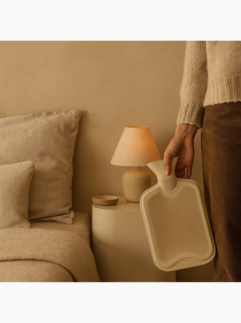 Bouillotte à eau en caoutchouc naturel Beige - Kiabi
