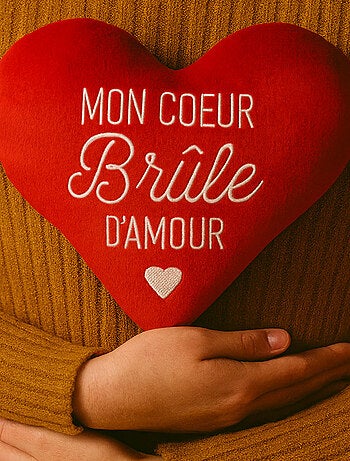 Bouillotte aux noyaux de cerise coeur
