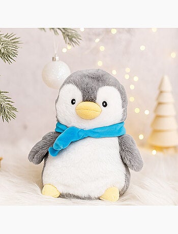 Bouillotte doudou 2 en 1 en forme de manchot