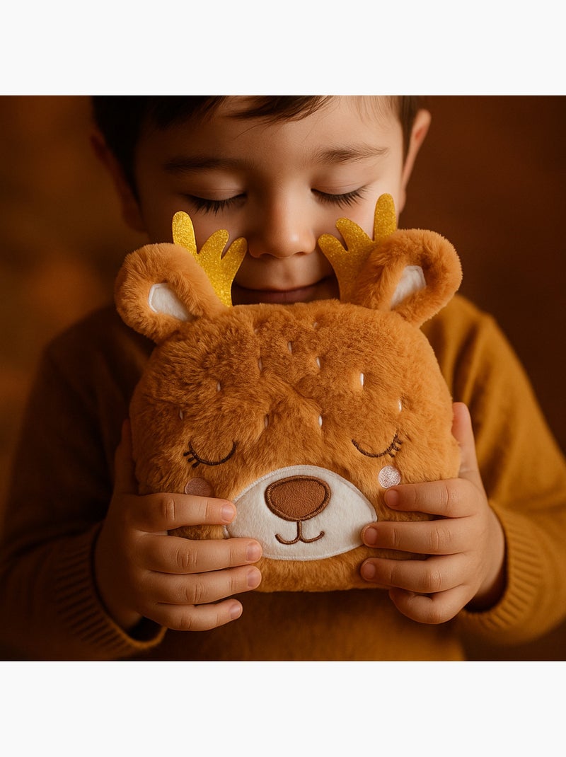 Bouillotte doudou 2 en 1 en forme de renne Marron - Kiabi