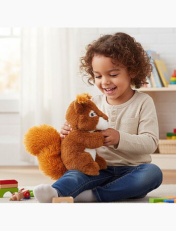 Bouillotte doudou 2 en 1 en forme d’écureuil