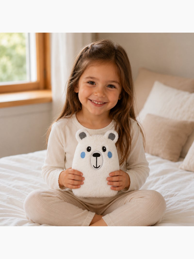 Bouillotte doudou 2 en 1 en forme d’ours polaire Blanc - Kiabi