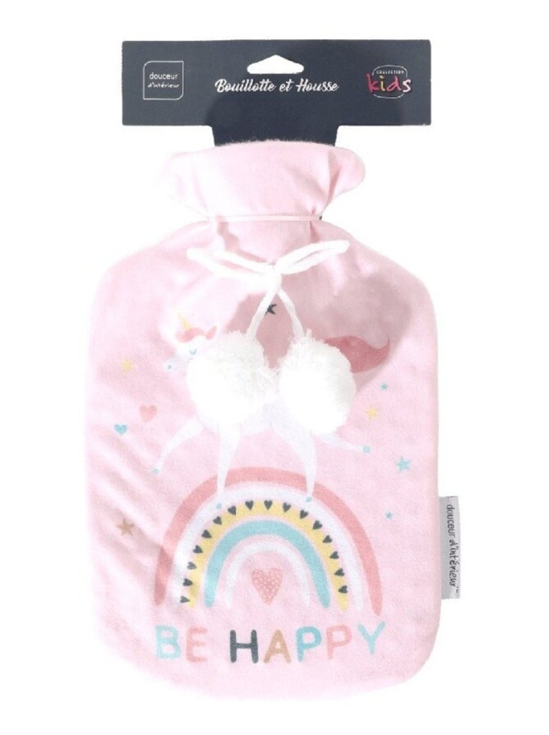 Bouillotte enfant avec housse polaire 2L Etoiline Rose - Kiabi