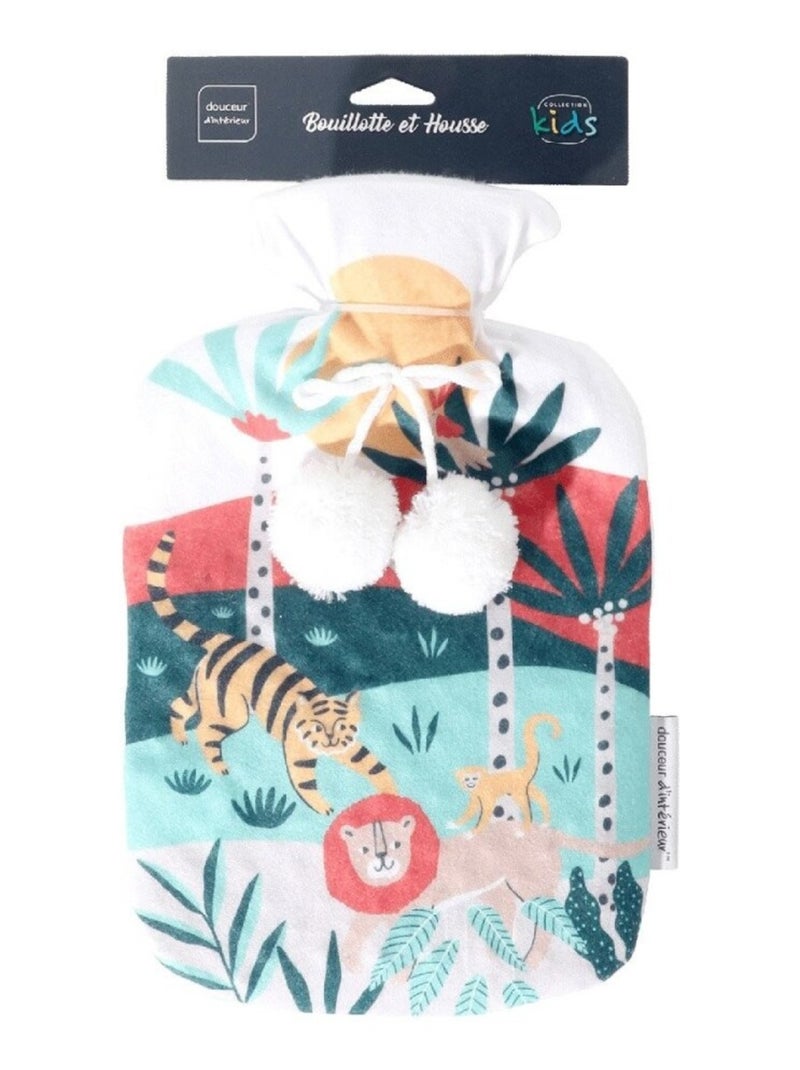 Bouillotte enfant avec housse polaire 2L Lionceau Blanc - Kiabi
