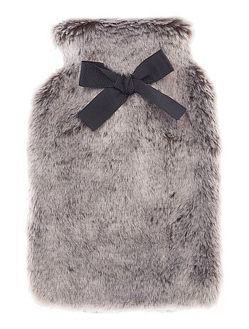Bouillotte fausse fourrure 280 ml gris