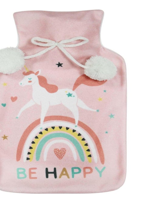 Bouillotte + housse polaire 21 x 34 cm Licorne etoile - Kiabi