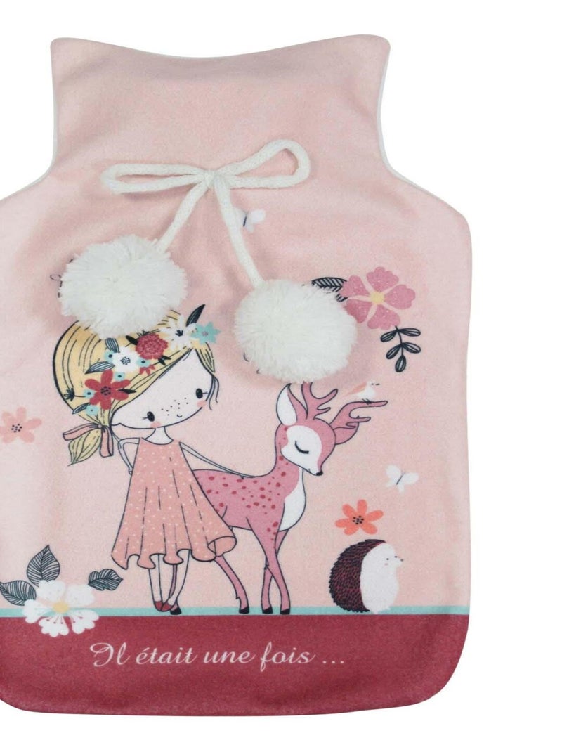 Bouillotte + housse polaire 21 x 34 cm Petite biche Rose - Kiabi