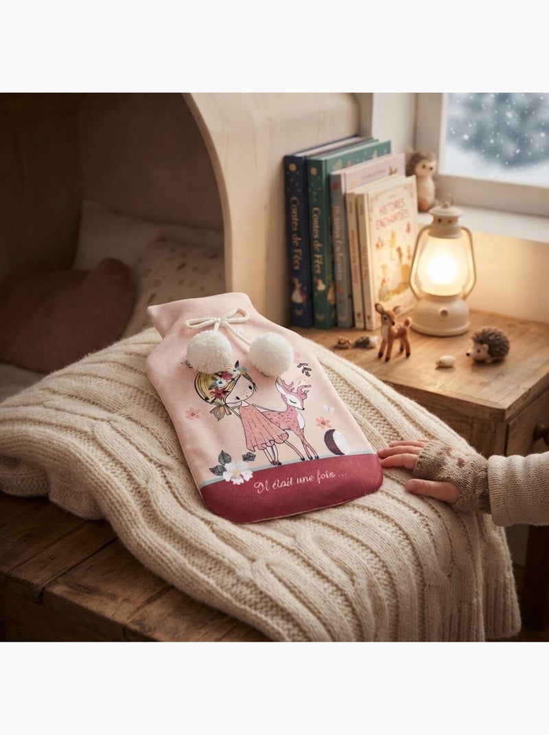 Bouillotte + housse polaire petite biche Rose - Kiabi
