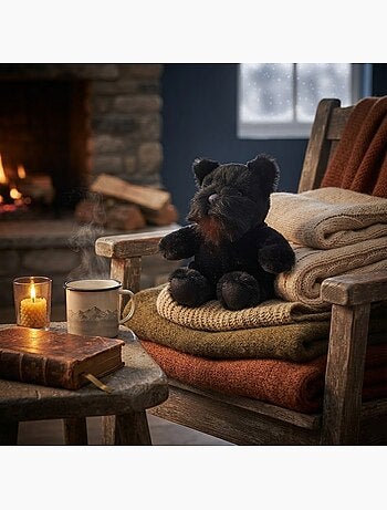 Bouillotte peluche chien anglais lavande et blé