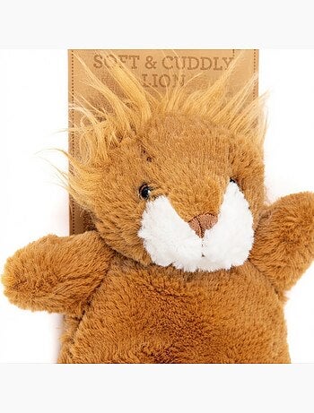 Bouillotte peluche lion lavande et blé