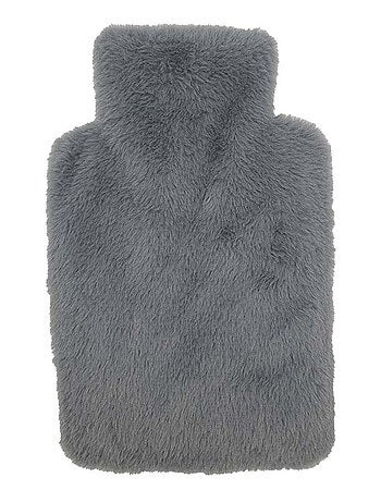 Bouillotte sèche billes de céramiques avec housse en fourrure