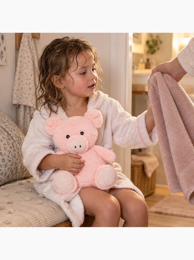 Bouillotte sèche cochon en peluche déhoussable chaud ou froid Rose - Kiabi